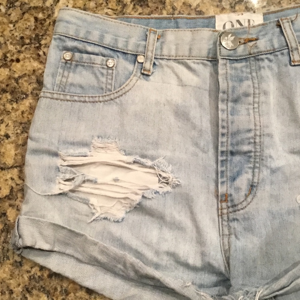 One Teaspoon Outlaws light blue distressed